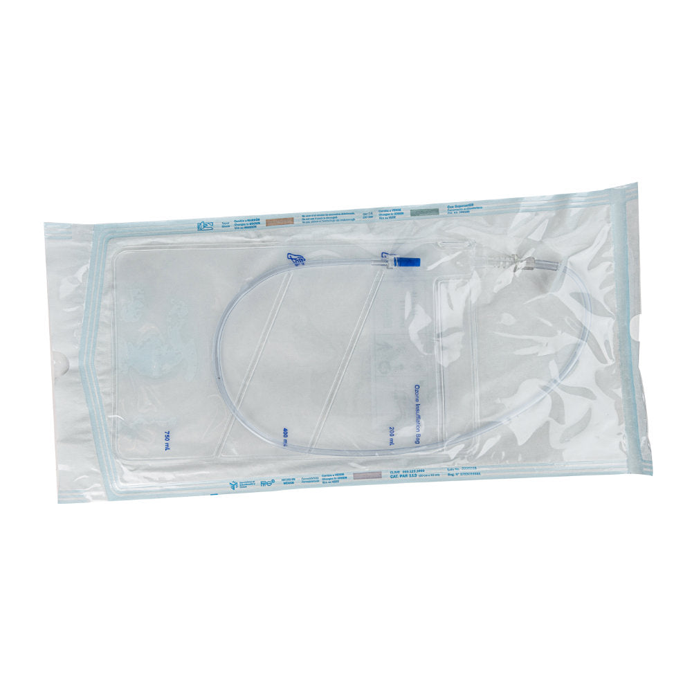 An insufflation bag in packaging on white background