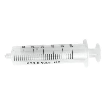 60 ml ozone syringe on a white background