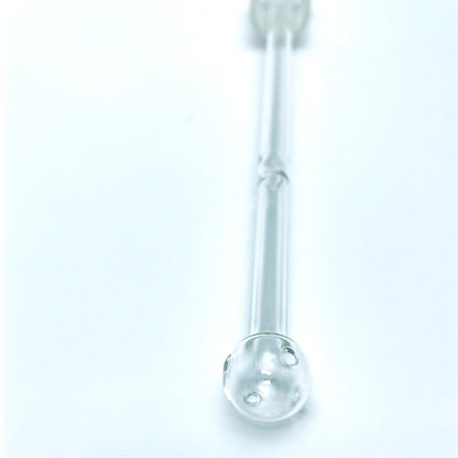 Close up on Oil Bubbler stem end on a white background.